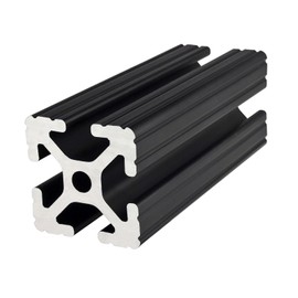8020, 1515, 15 Series 1.5 Inch x 1.5 Inch T-Slotted Aluminum Extrusion DIY Extruded Linear Slot Bar Rail 80/20 (Black Anodize, 28" Long)