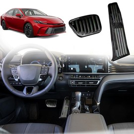 XYHGM Aluminum Alloy Pedals Cover for Toyota Camry 2025 Non-Slip Auto No Drilling Aluminum Brake and Accelerator Pedal Covers 2PCS（Black）