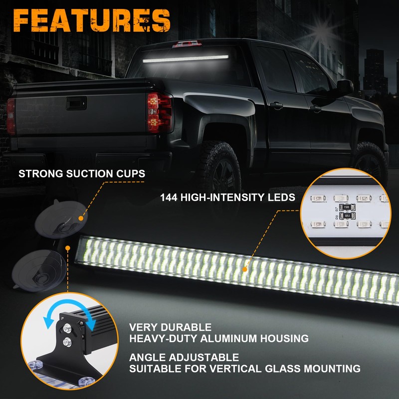 XRIDONSEN 35 inch Traffic Advisor Light Bar 144 LED White