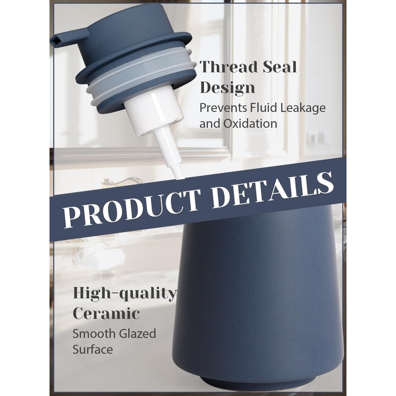 INGOFIN Ceramic Foaming Soap Dispenser -14 oz Foam Hand Soap