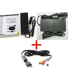 Video Game Accessories PS2 SLIM AC ADAPTER POWER CORD SUPPLY + AUDIO VIDEO AV CABLE By (Revolt Gamer)