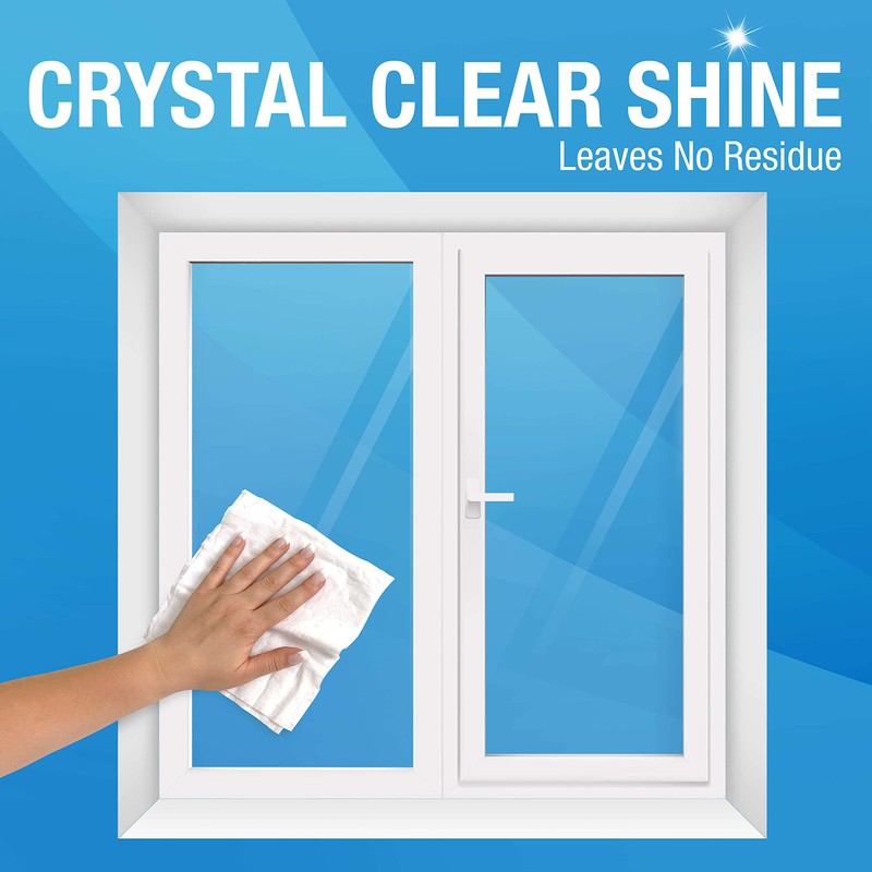 MiracleWipes for Glass, Disposable and Streak Free Cleaning Wipes for
