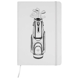 Azeeda A5 'Golftasche gefüllt mit Schlägern' Weißes Liniertes Notizbuch Gebundenem Buch (NB00066283)