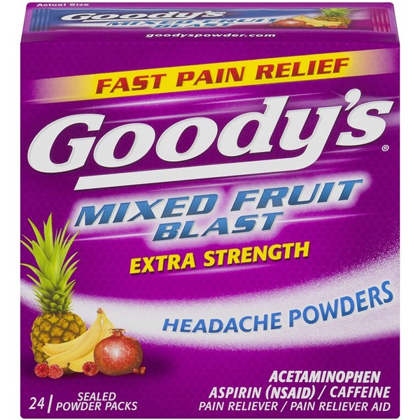 Goody's Extra Strength Headache Powders | Mixed Fruit Blast | 24 Count | 2 Pack