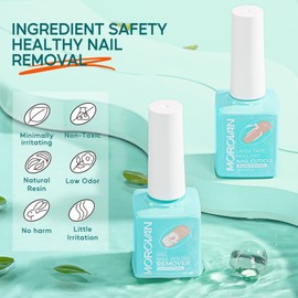 Morovan Morovan Gel Nail Polish Remover Kit: Gel Polish Remover for Nails with Liquid Latex Tape Peel off Nail Strengthener Cuticle Pusher Quick & Easy Gel Remover for Nails in 3-5 mins No Soaking Or Wrapping
