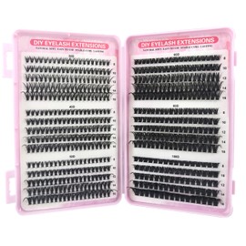 CATMEYE 580 Pieces Individual Eyelashes, 30D 40D 50D 60D 80D 100D Cluster Lashes Kit, Fluffy Russian DIY Lash Extensions for Girls and Women (8–16mm Mix) ((8–16mm Mix))
