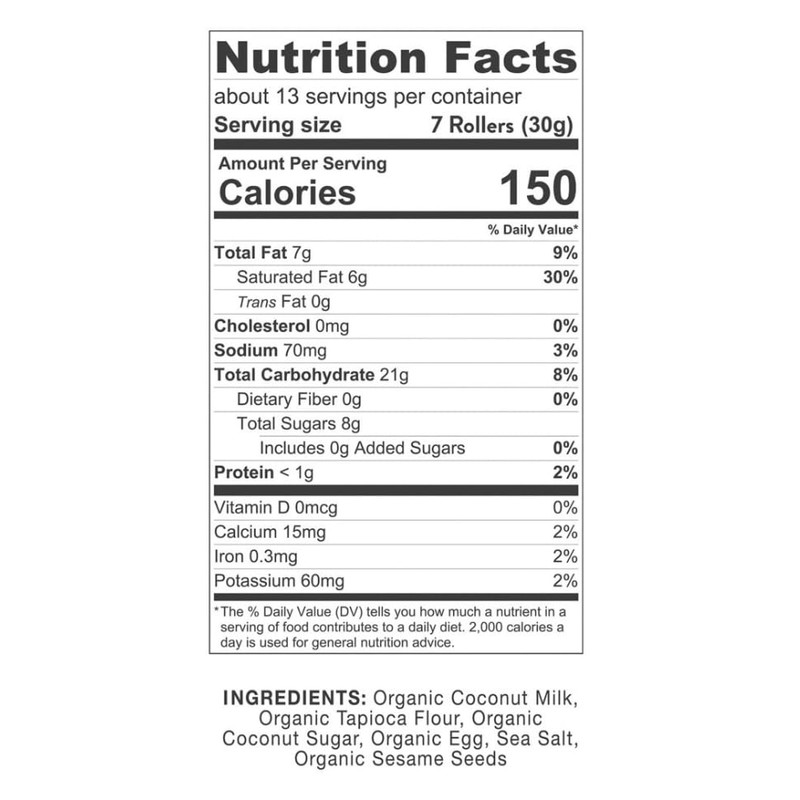 Coconut Crispy Rollers – Lightly Sweetened, Organic Crunchy Snack, 14.1