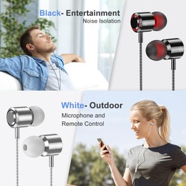 2 Pack Wired Earbuds with Microphone, in-Ear Headphones Wired with Noise Blocking &Volume Control, Premium Sound& Lightweight Corded Earphones for Laptops, Tablets, MP3 & Most 3.5mm Interface Devices