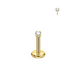 FANSING Threadless Push Pin Nose Rings 5mm Stud 18g Labret Nose Studs 18 Gauge Nose Rings Surgical Steel Cartilage Earring 1.5mm Nose Rings Studs Gold