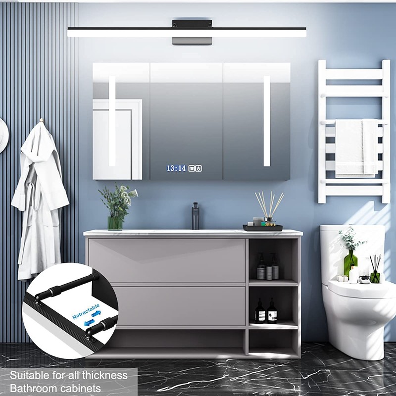 Aipsun 40 inch Modern Black LED Vanity Light Adjustable Bathroom