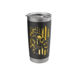 Dirt Bike Motocross Enduro Rider Funny Motorcycle Patriotic Stainless Steel Insulated Tumbler