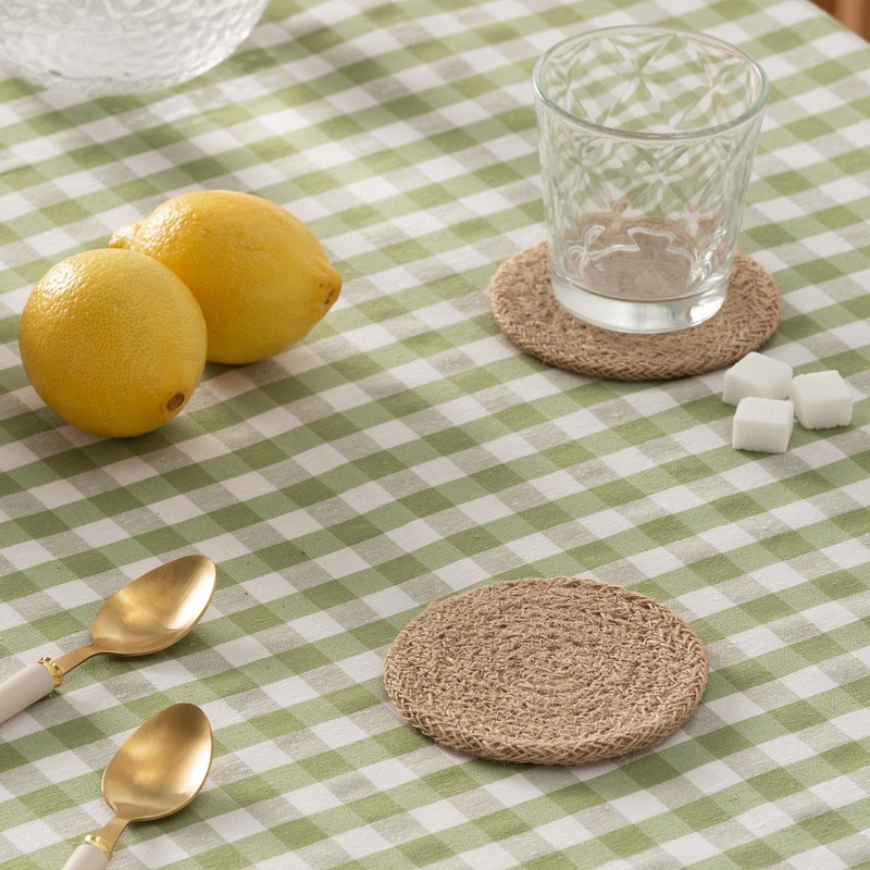 Round Placemats, Jute Placemat, Natural Handmade, 15 x 15 cm,