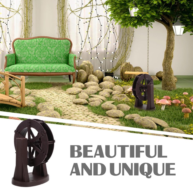 STOBAZA Miniature Water Wheel Fountain for Indoor Outdoor Use Tabletop