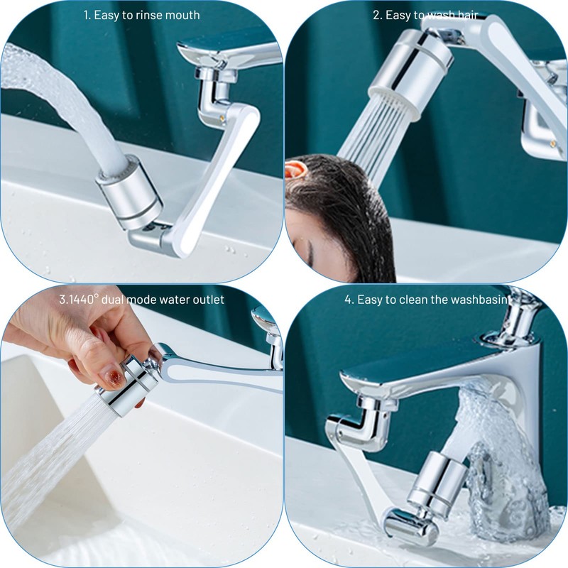 1440° Rotating Multifunctional Extension Tap, Tap Extension Attachment with 2-Way
