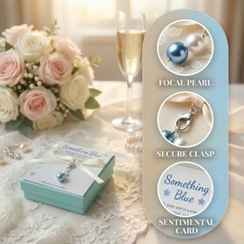 NIIIYTYB Bridal Bouquet Charm for Bride Something Blue Charms from Mother and Dad to Daughter on Her Wedding Day Ideas of My Love from Parents Sentimental for the Bride on the Special Day