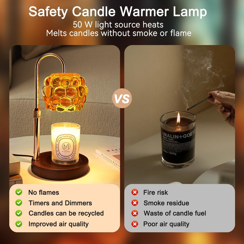Candle Warmer Lamp with Timer Adjustable - Height Candle Warmer,