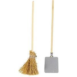 Gnome Door, Shovel and Broom, L 11 cm, Pack of 1 creotime