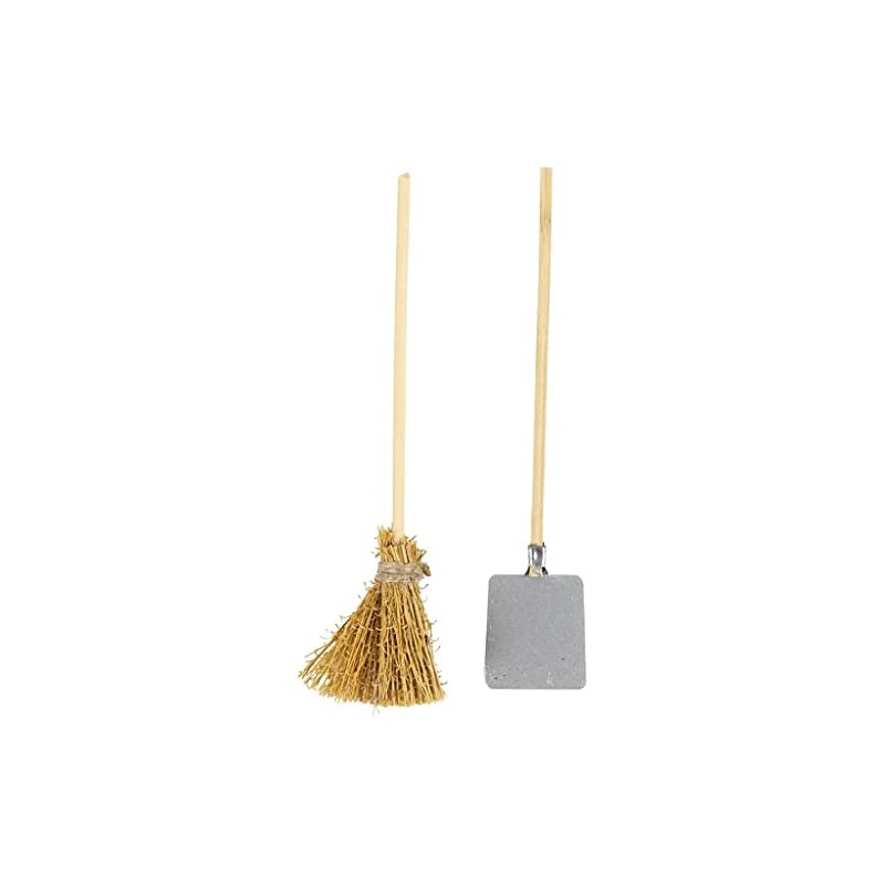 Gnome Door, Shovel and Broom, L 11 cm, Pack of