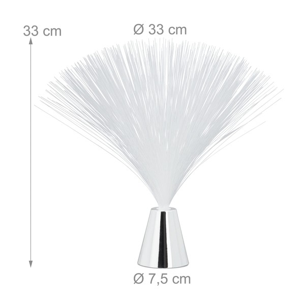 Relaxdays Relaxdays Glasfaserlampe, flie?ender Farbwechsel, LED Retrolampe, Stimmungslicht, Effektleuchte Fiberglas,