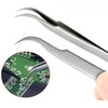 Solasta Two Pcs Tweezer Anti-Static Stainless Steel Non-Magnetic for Diamond