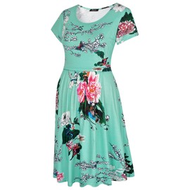 Quinee Nursing Dresses Plus Size, Ladies Ruffle Vintage Maternity Breastfeeding Dress Summer Above Knee Length Texture Roomy Up Soft Tiered Postpartum Clothing Green XL