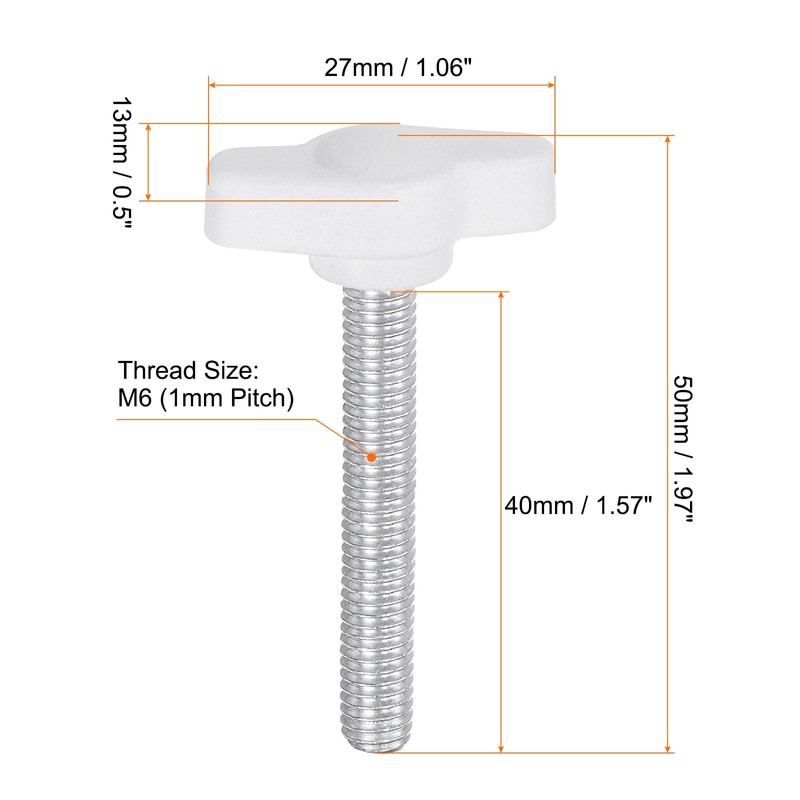 QUARKZMAN Pack of 10 T-wing Knobs Thumb Screws M6 x