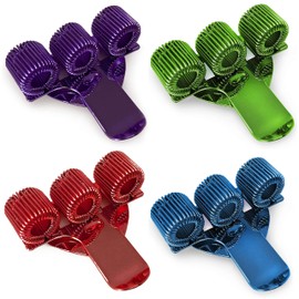 Ashton and Wright - Triple Metal Pen Holder with Pocket Clip - Ideal for Doctors, Nurses, Pilots - [Pack of 4] - Blue, Green, Red and Purple