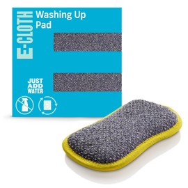 E-Cloth Washing Up Pad, Premium Microfiber Non-Scratch Kitchen Dish Scrubber Sponge, Ideal for Dish, Sink and Countertop Cleaning, 100 Wash Guarantee, Yellow, 1 Pack