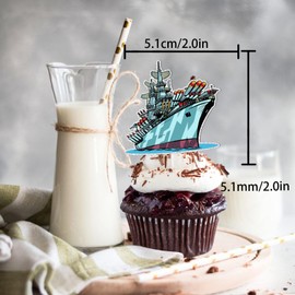 S-Cp-0304ce Cream Fruit Dessert Cupcake Topper Colorful Glitter Happy Birthday Sensory Pop Game Theme Decor Supplies Baby Shower Boys Girls Birthday Party Decorations