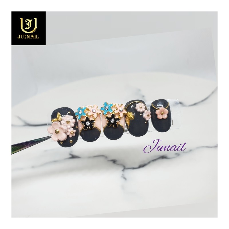 Flower Road Only Handmade Nail Tips - Long Coffin /