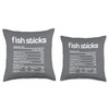 Nutritional Fish Sticks Fact Funny Thanksgiving Christmas Throw Pillow, 16x16,