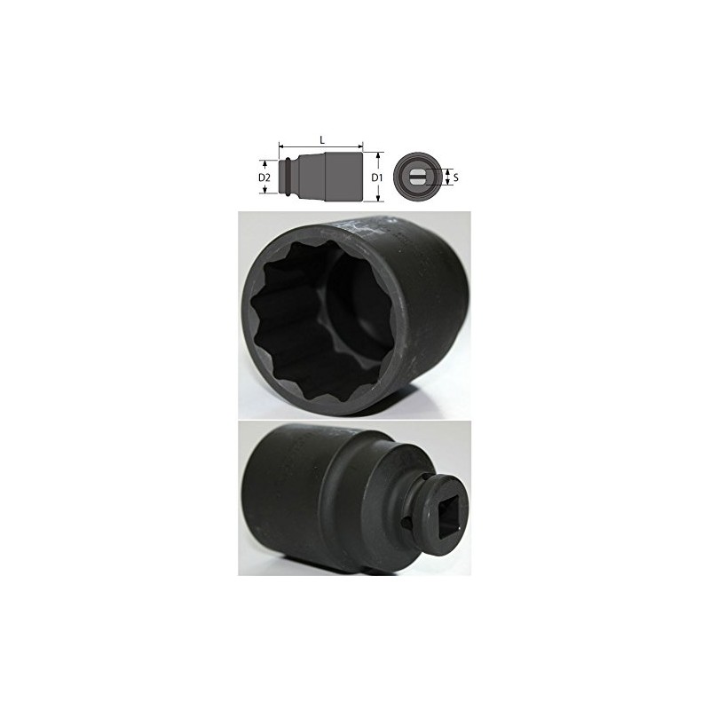Tsubaki Model PSS-41-12K Impact Socket, Semi-Long Type, Insertion Angle 0.5