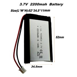 103450 3.7V 2200mAh LiPo Battery with 2-Pin 2.0mm PH Connector (1-Pack)