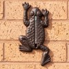 Cast Iron Frog Garden Thermometer 10x22.5cm Brown Rustic Outdoor Wall