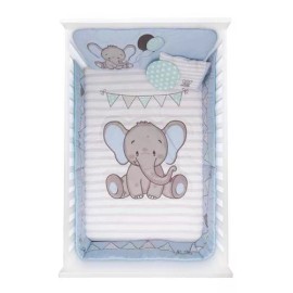 Chiqui Mundo Set Edredon Cuna Elefantito Niño Azul Poliéster Chiqui Mundo