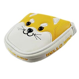 Putter Cover Headcover Odyssey 2 Ball Mallet Pin Magnet Fits Scotty Cameron Odyssey Cute Dog (Mallet, Akita Inu, Yellow)