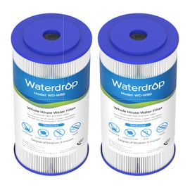 Waterdrop 5 Micron 10" x 4.5" Whole House Water Filter, Replacement for GE® FXHSC, GXWH40L, 10" x 4.5" Sediment Filter, 2 Pack