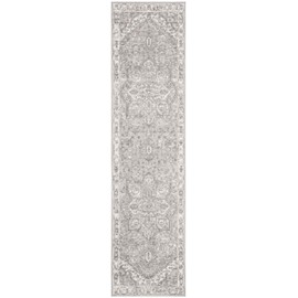 SAFAVIEH Brentwood Collection 2' x 22' Cream/Grey BNT852B Medallion Distressed Non-Shedding Living Room Bedroom Runner Rug