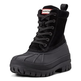 Hunter Women's Sussex Waterproof Rain Boot, Black Suede, 7