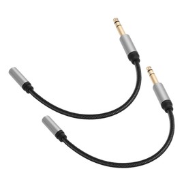 jojofuny 2pcs Female Aux Audio Cables for Headphones Flexible Extension Cord for Theater Stage and Home Use Sound Transmission
