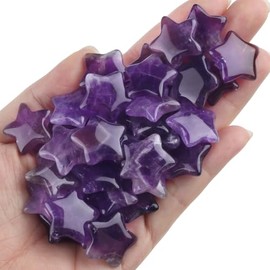 AWARDSEN AWARDSEN 20 Pcs Amethyst Crystals Stars Gemstones and Crystals Set Healing Crystals Natural Purple Meditation Stones Cute Polished Small Crystal Witchy Gifts for Women