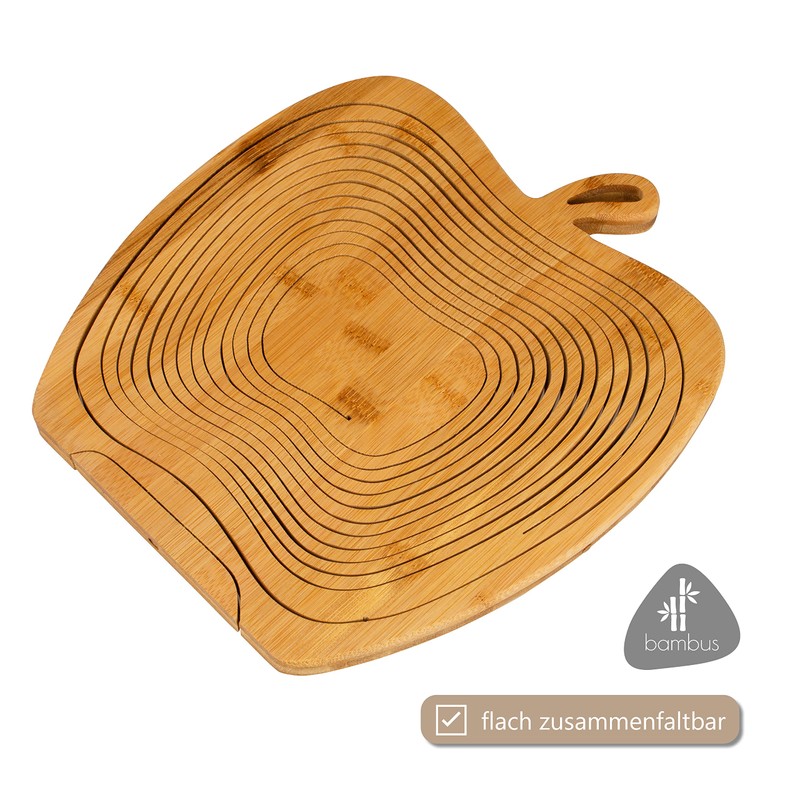bremermann Foldable Fruit Basket Apple Design Bamboo Approx. 26.7 x