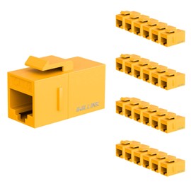 iwillink RJ45 Cat6 Keystone Coupler 25-Pack, Female to Female Cat6 Keystone Jack, UTP Keystone Coupler Insert,Keystone Jack, Yellow