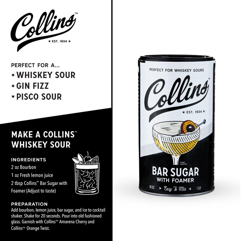 Collins Bar Sugar with Foamer | Create Foam Cocktails and