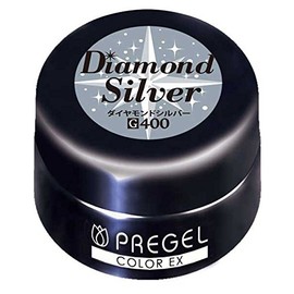 PRE GEL Color EX Diamond Silver CE400 UV/LED Compatible Color Gel