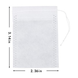 100 Pcs Reusable Tea Bags, 8x10cm Empty Tea with Drawstring, Filter Loose Infuser Small Muslin Loose Tea for Loose Leaf Spice (White)