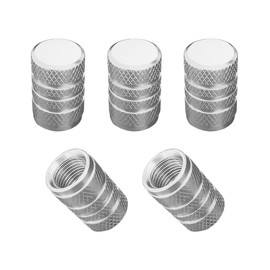 Yourkar 5 PCS Tire Valve Stem Caps, Aluminum Leak-Proof Tyre Valve Cap Replacements, Valve Stem Caps for Most Cars, Trucks, Motorcycles, Bicycles, Universal Car Accessories (Silver)