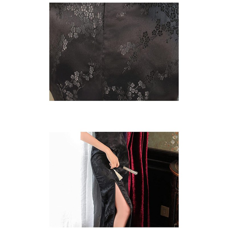 TRTRO Cheongsam, Dress, Long, Embroidery Pattern, Women’s Qipao, Ethnic Fashion,