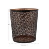 Deco 79 Metal Round Small Waste Bin with Laser Carved