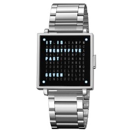 Gosasa - Relojes cuadrados de lujo para hombre, diseño creativo, multifuncional, impermeable, acero inoxidable o dorado y plateado, correa de piel tonificada, regalos para hombres, Plata B
